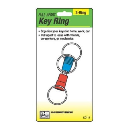 Hy-Ko Prod 3WY Pull Apart Key Ring KC114